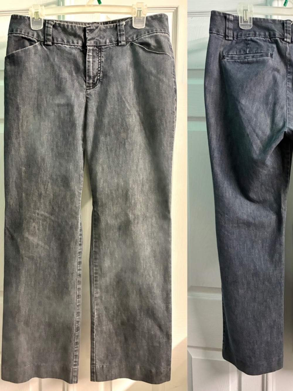 VTG Y2K GAP Grayish Blue Chino Style Mid Rise Wide Leg Denim Women's Jeans 12R